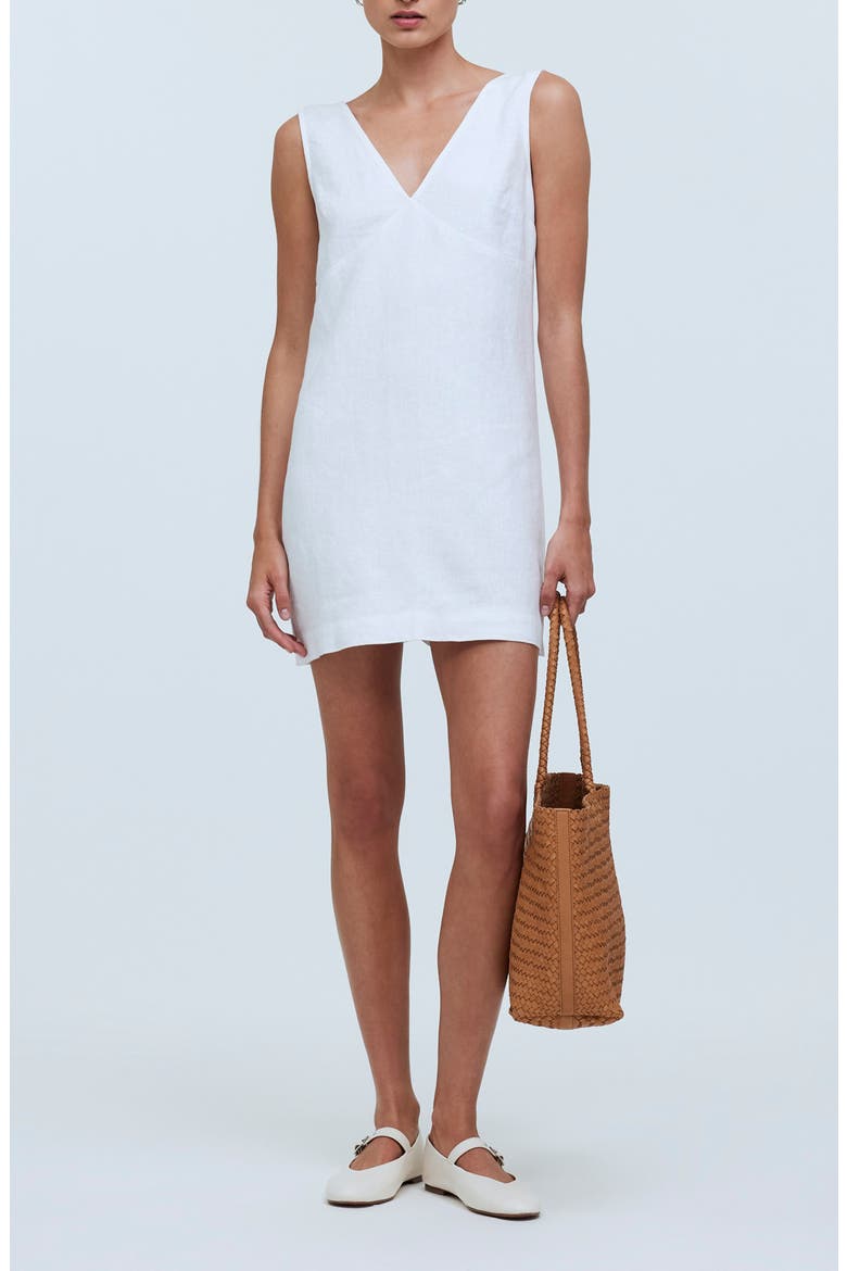 Ariana V-Neck Minidress, Main, color, EYELET WHITE