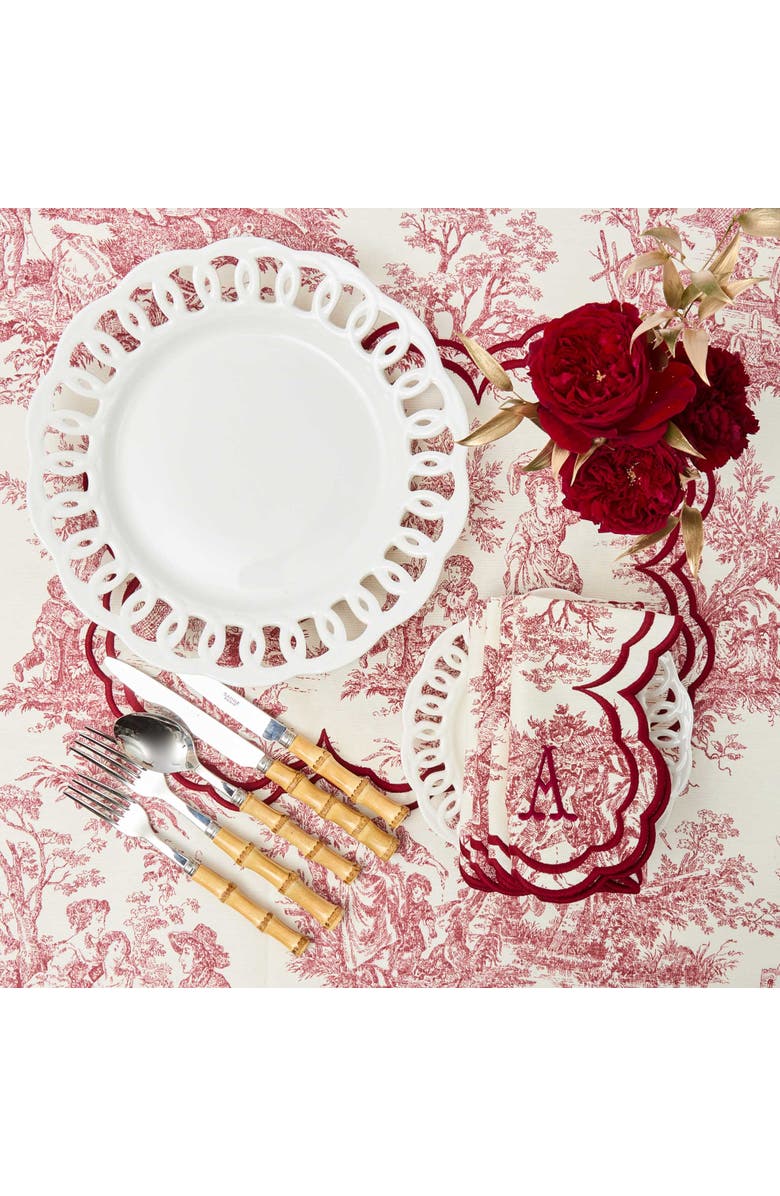 Mrs. Alice Claudette Burgundy Toile Placemats, Alternate, color, Red