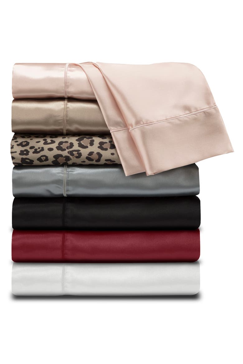 Elegance Leopard Satin Sheet Set, Alternate, color, LEOPARD