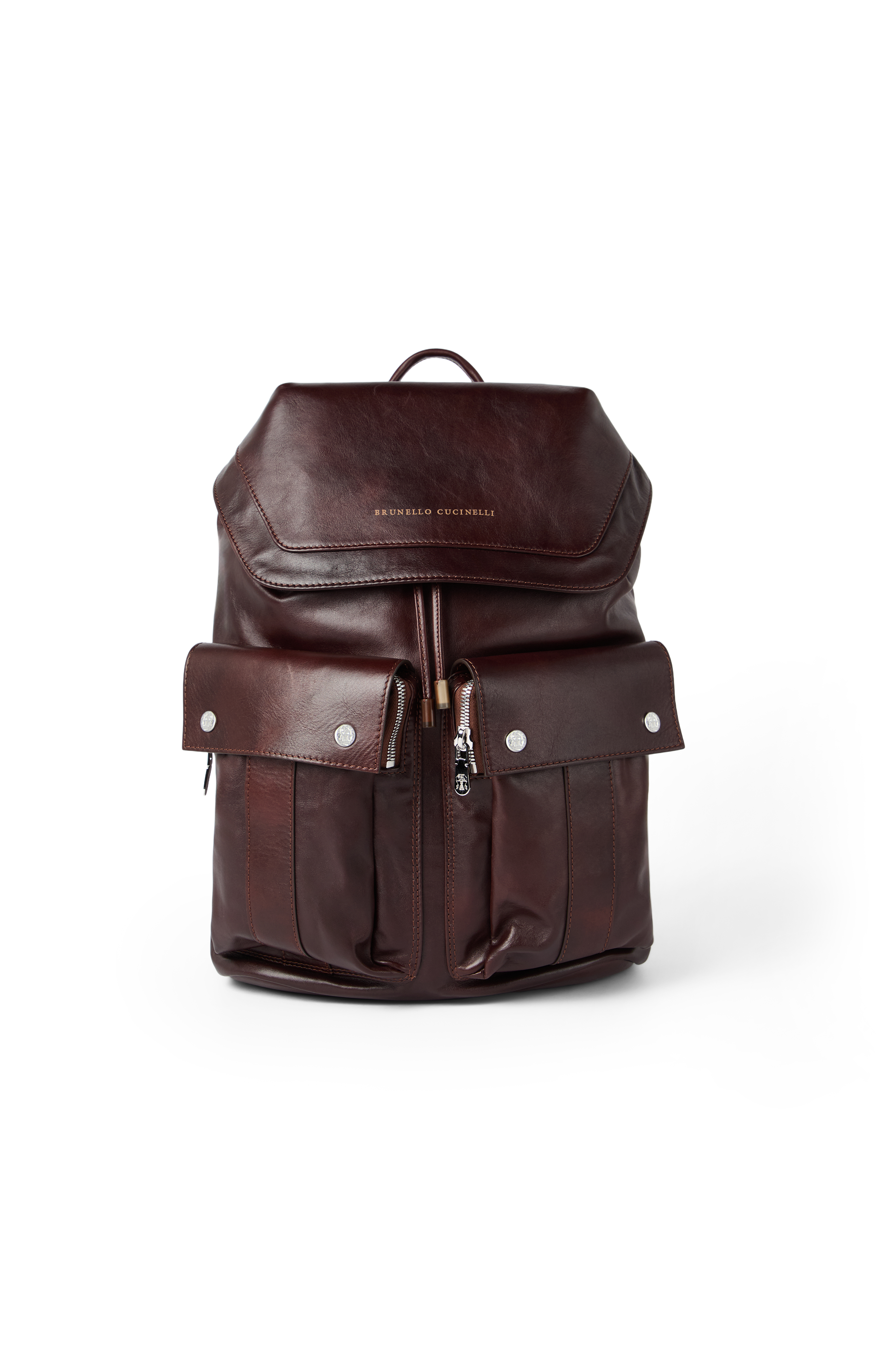Brunello Cucinelli Calfskin leisure backpack, Main, color, Burgundy