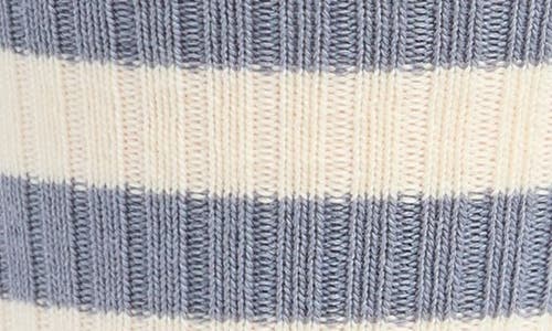 Nordstrom Random Feed Stripe Crew Socks In Blue- Navy