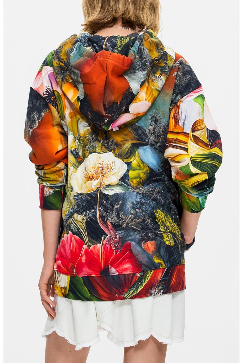 Print Front Zip Hoodie, Alternate, color, MULTI