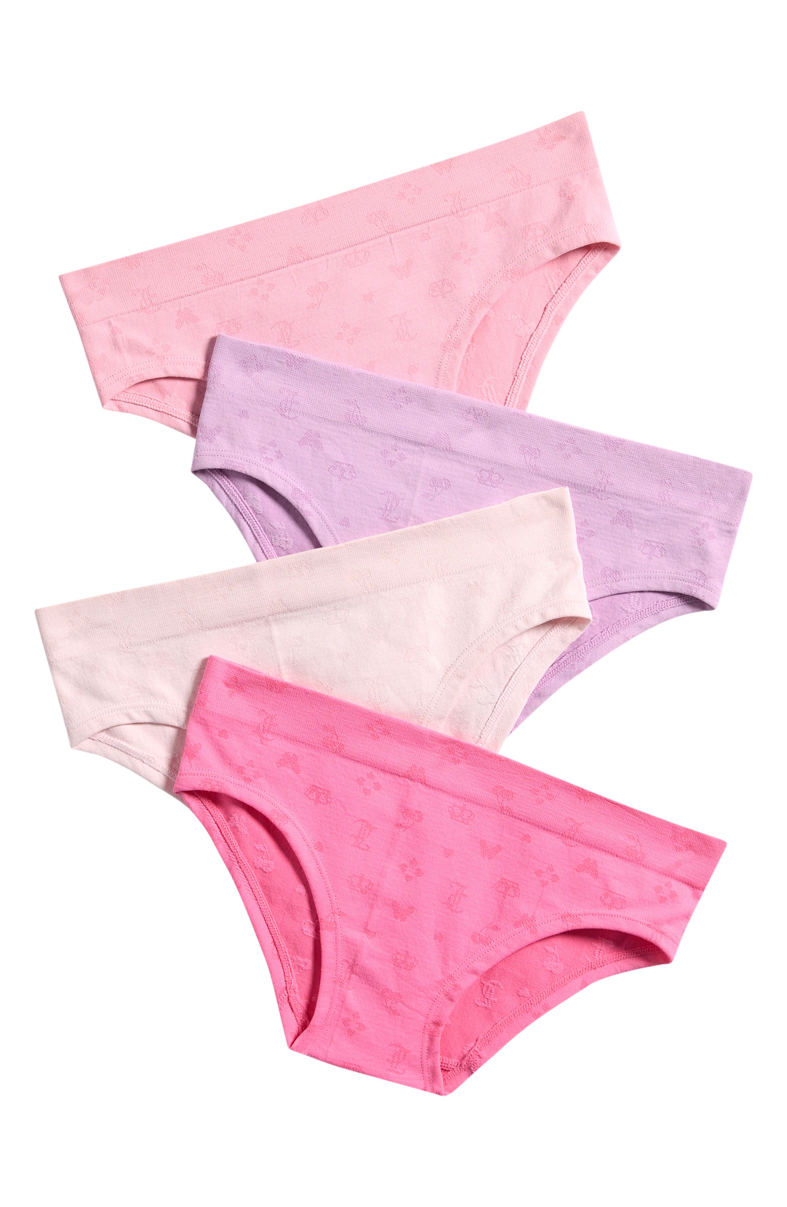 Juicy Couture Kids' Assorted 4-Pack Jacquard Bikinis