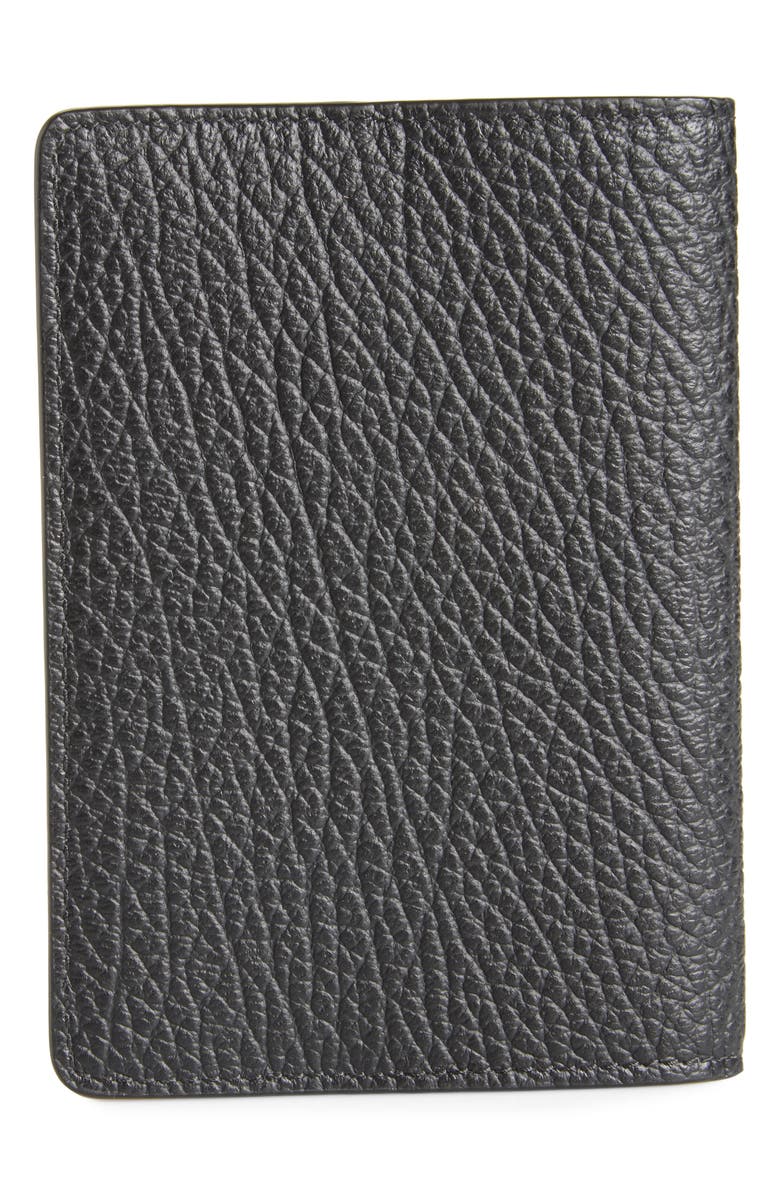 Maison Margiela Slim Grained Leather Passport Cover, Alternate, color, Black
