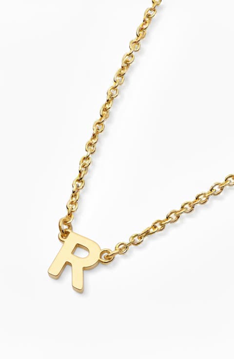 Inez Initial Necklace -  18K Gold Plated Silver