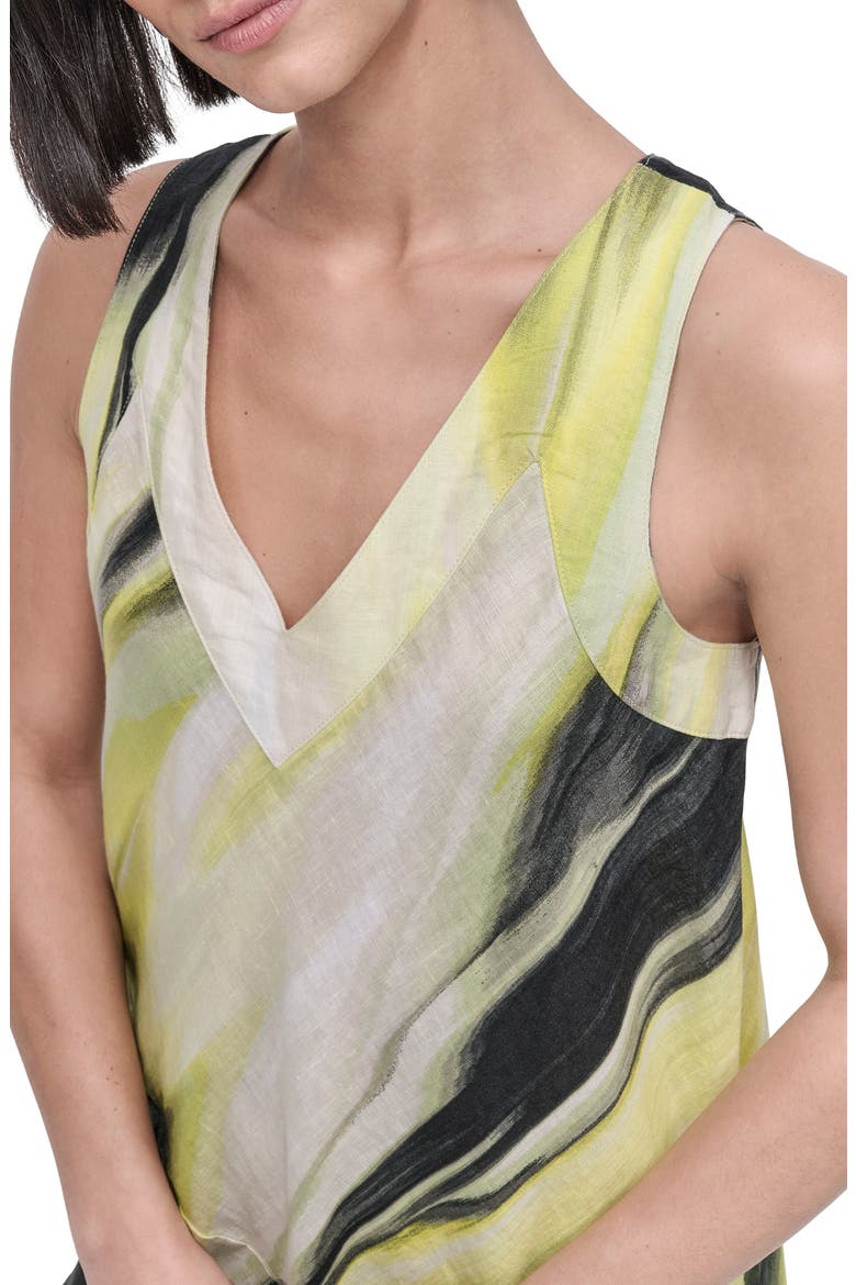 Print Panel Sleeveless Maxi Dress, Alternate, color, LINEN MULT