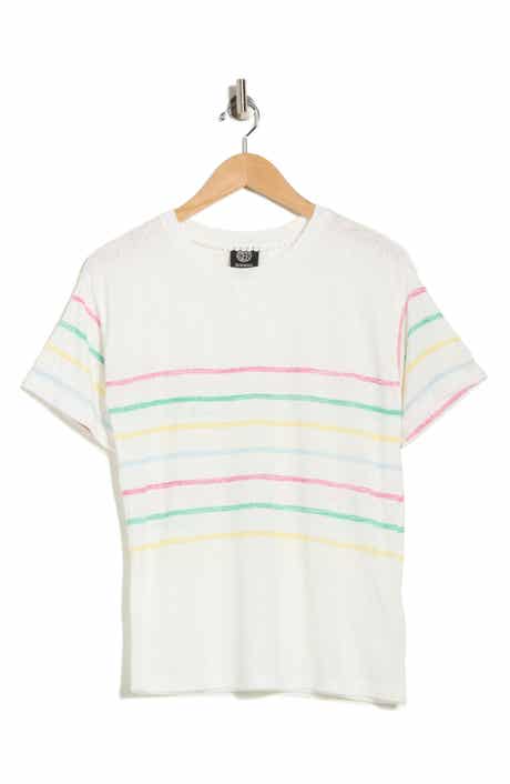 Bobeau Stripe Crewneck Slubbed T-Shirt