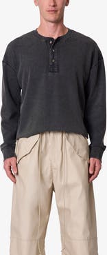 mnml Distressed Long Sleeve Henley
