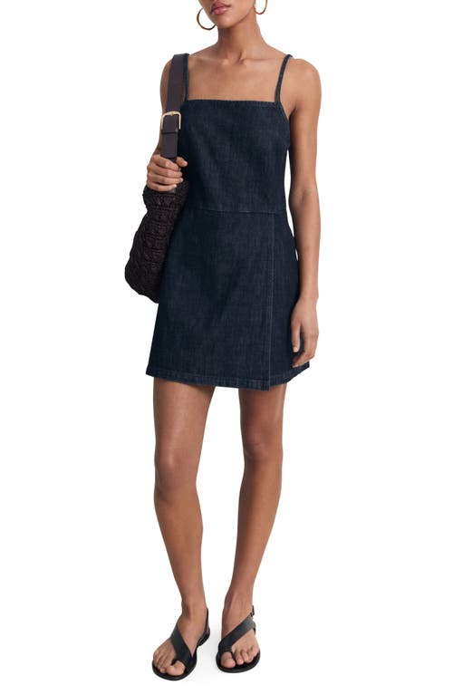 Mango Denim Jumpsuit Short Open Blue In Blue