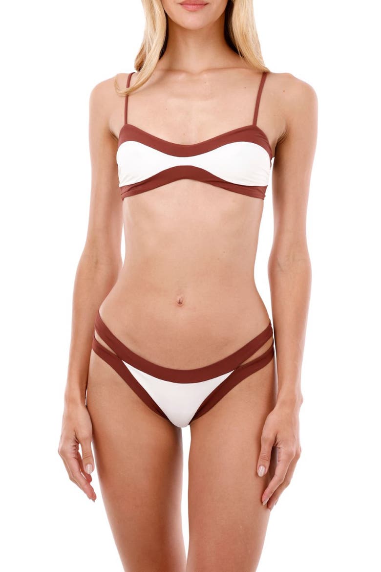 Barn Side Cutout Bikini Bottoms, Alternate, color, BARN RED COLOR BLEND