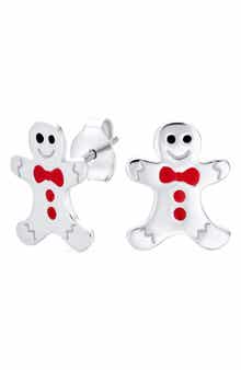 BLING JEWELRY Gingerbread Stud Earrings