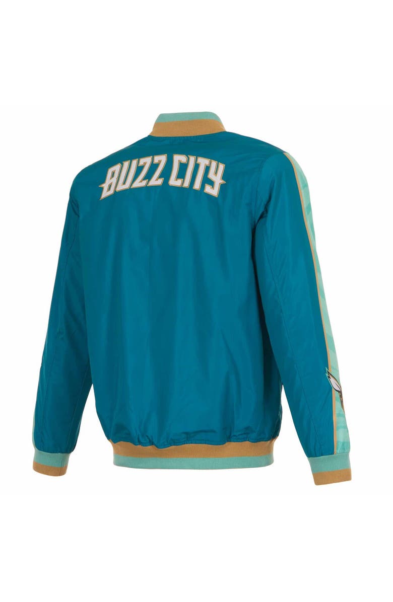 JH DESIGN Men's JH Design Turquoise Charlotte Hornets 2023/24 City Edition Full-Zip Bomber Jacket, Alternate, color, 