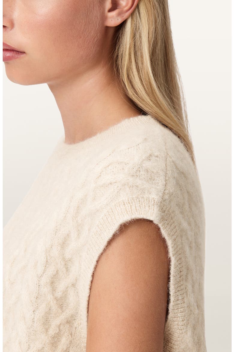 Sirius Cable Alpaca Blend Sweater Vest, Alternate, color, PEARL WHITE