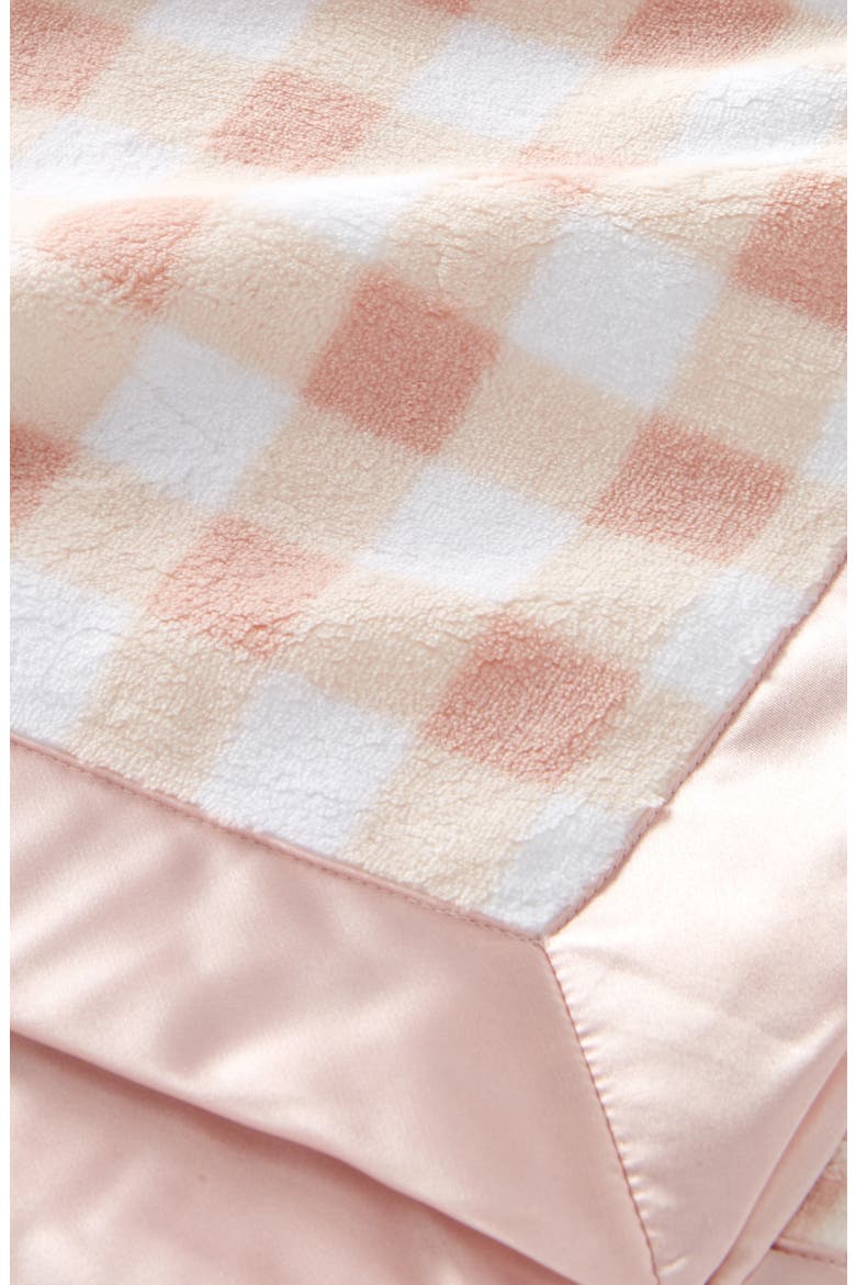 Baby Print Plush Blanket, Alternate, color, PINK LOTUS GINGHAM