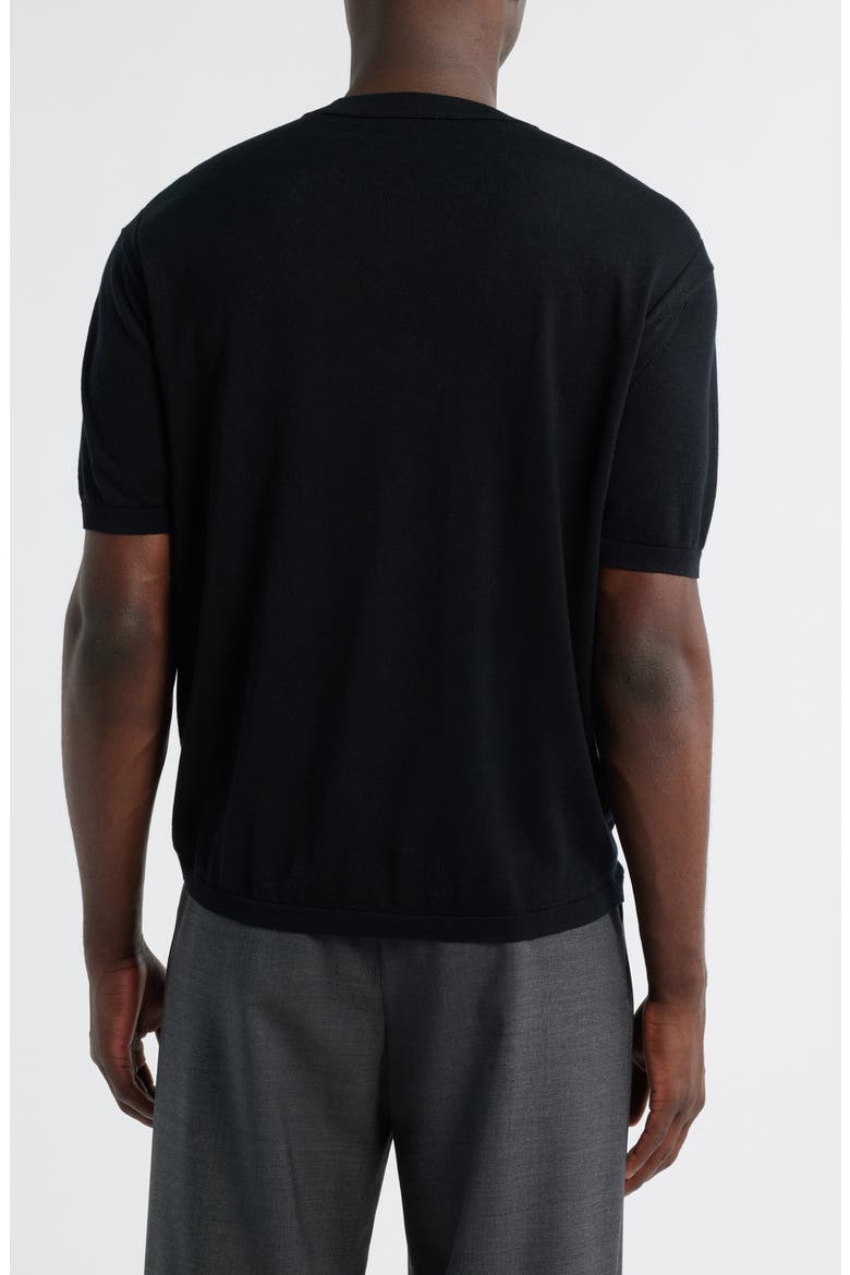 Short Sleeve Sweater, Alternate, color, BLACK