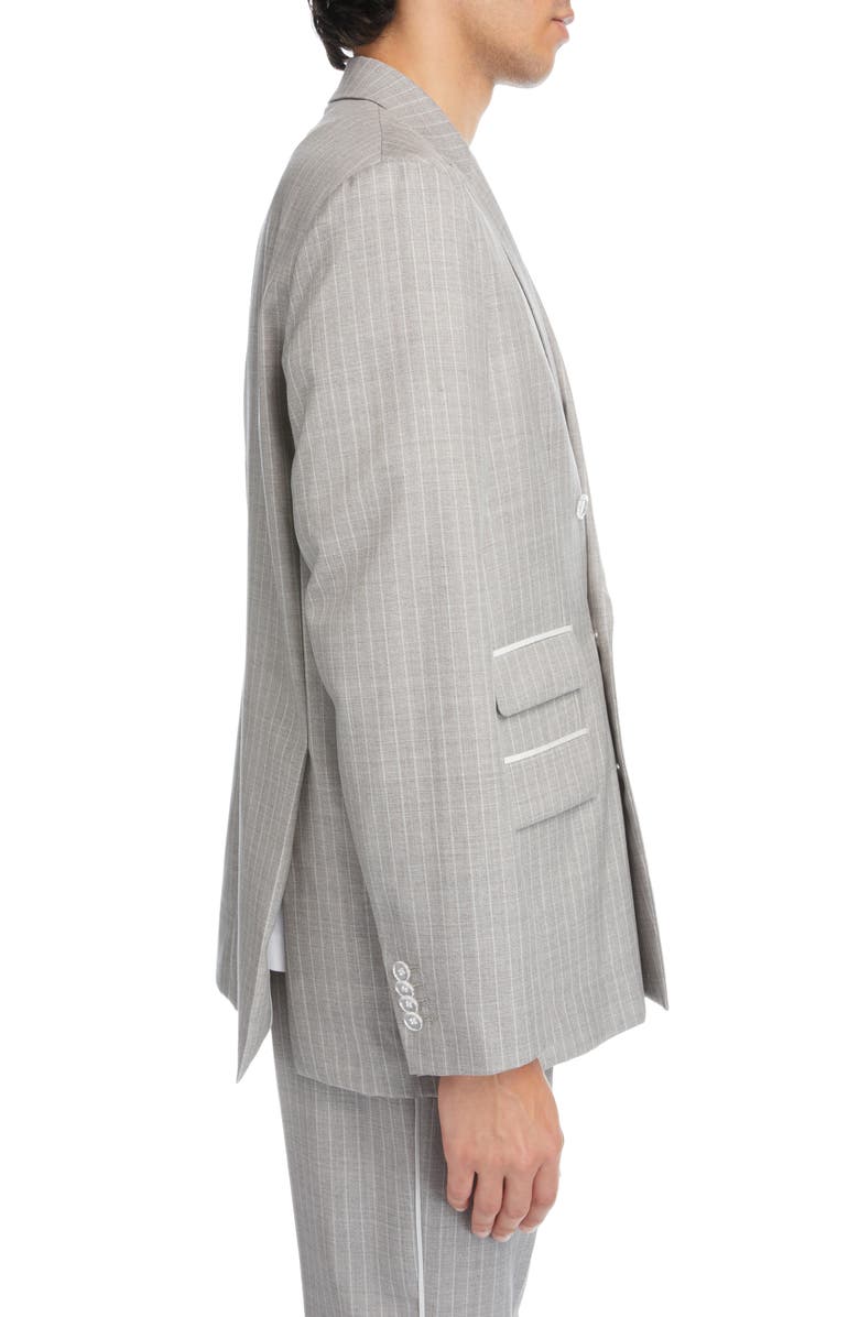 Acne Studios Pinstripe Double Breasted Wool Suit Jacket, Alternate, color, 