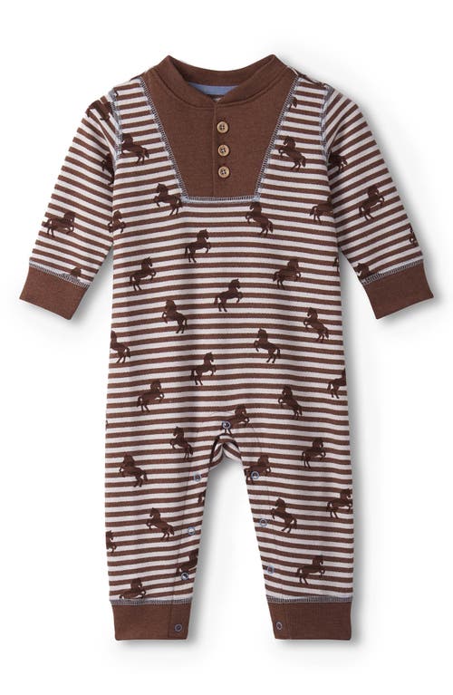 Hatley Ranch Horses Henley Romper In Brown