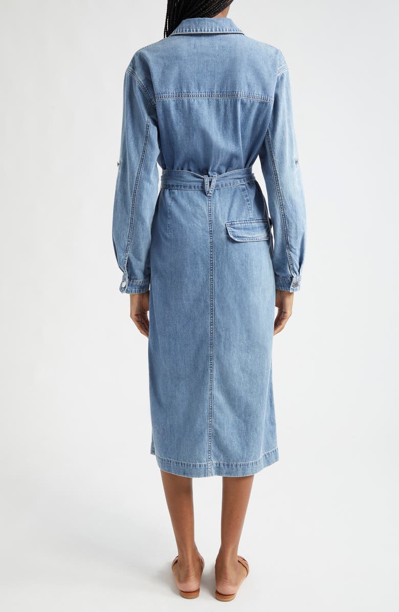 Veronica Beard Evelyn Long Sleeve Denim Shirtdress, Alternate, color, 