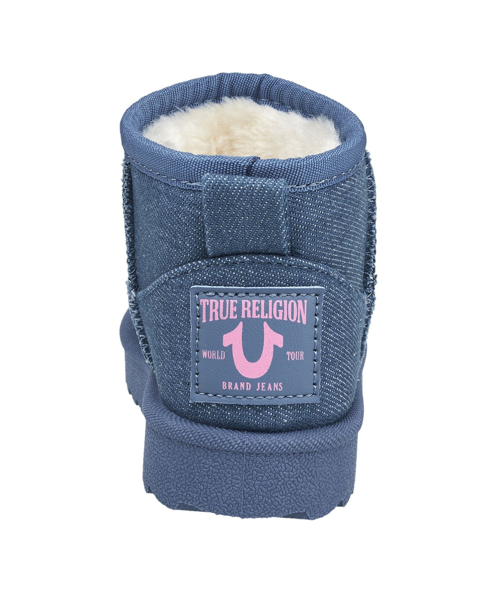 Kids' Lizzo Logo Patch Cozy Boot, Alternate, color, Dark Denim