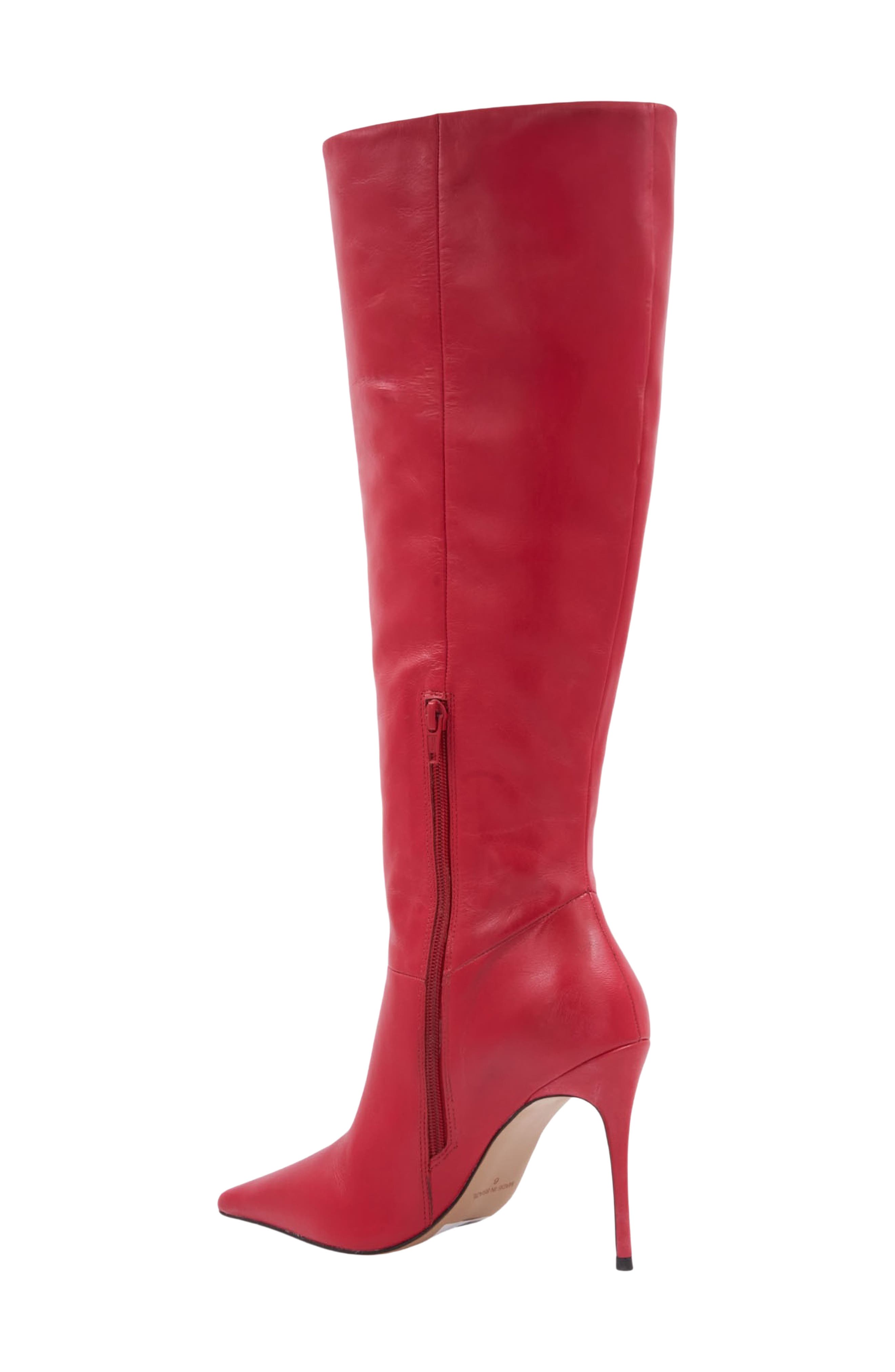Imani Leather Pointed Toe Knee High Boot, Alternate, color, LIPSTICK LEATHER