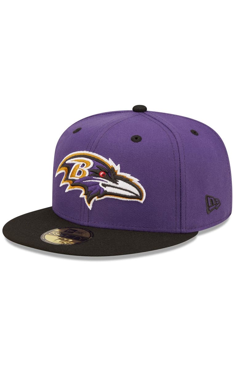 New Era Men's New Era Purple/Black Baltimore Ravens Flipside 59FIFTY Fitted Hat, Main, color,