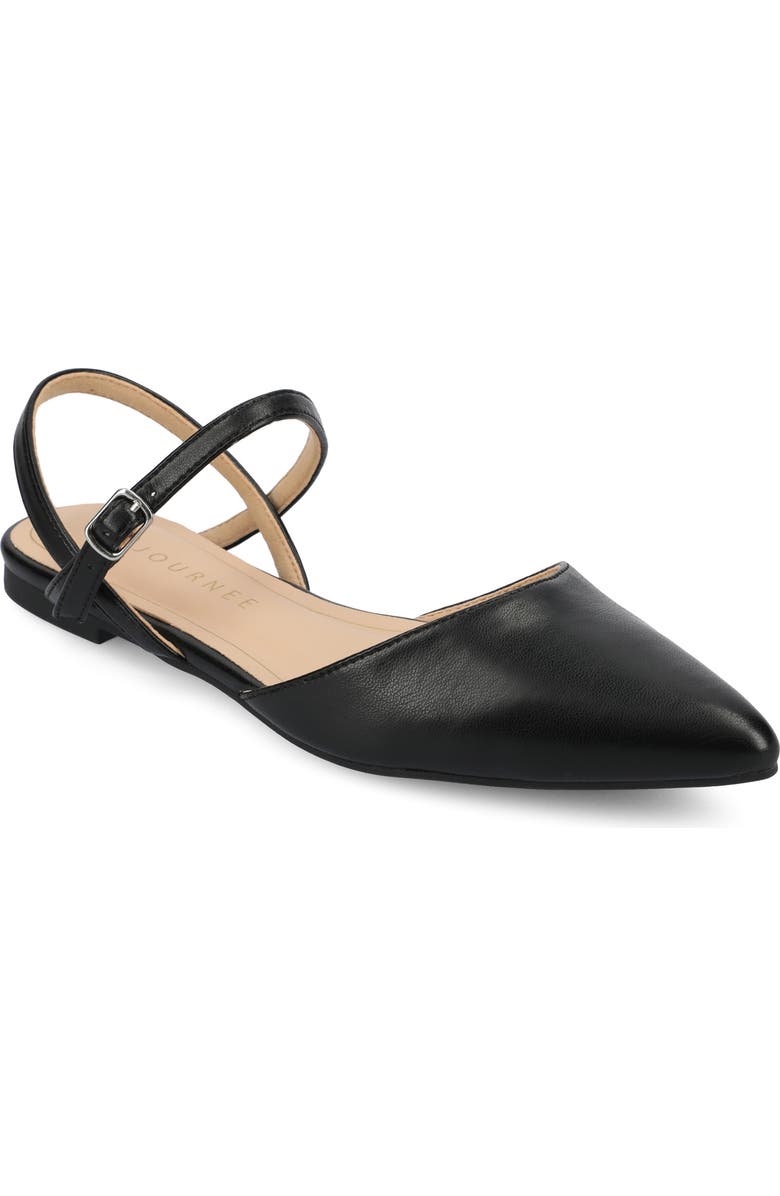 Journee Collection Martine SuperNatural Shades Slingback Flat, Main, color, Black