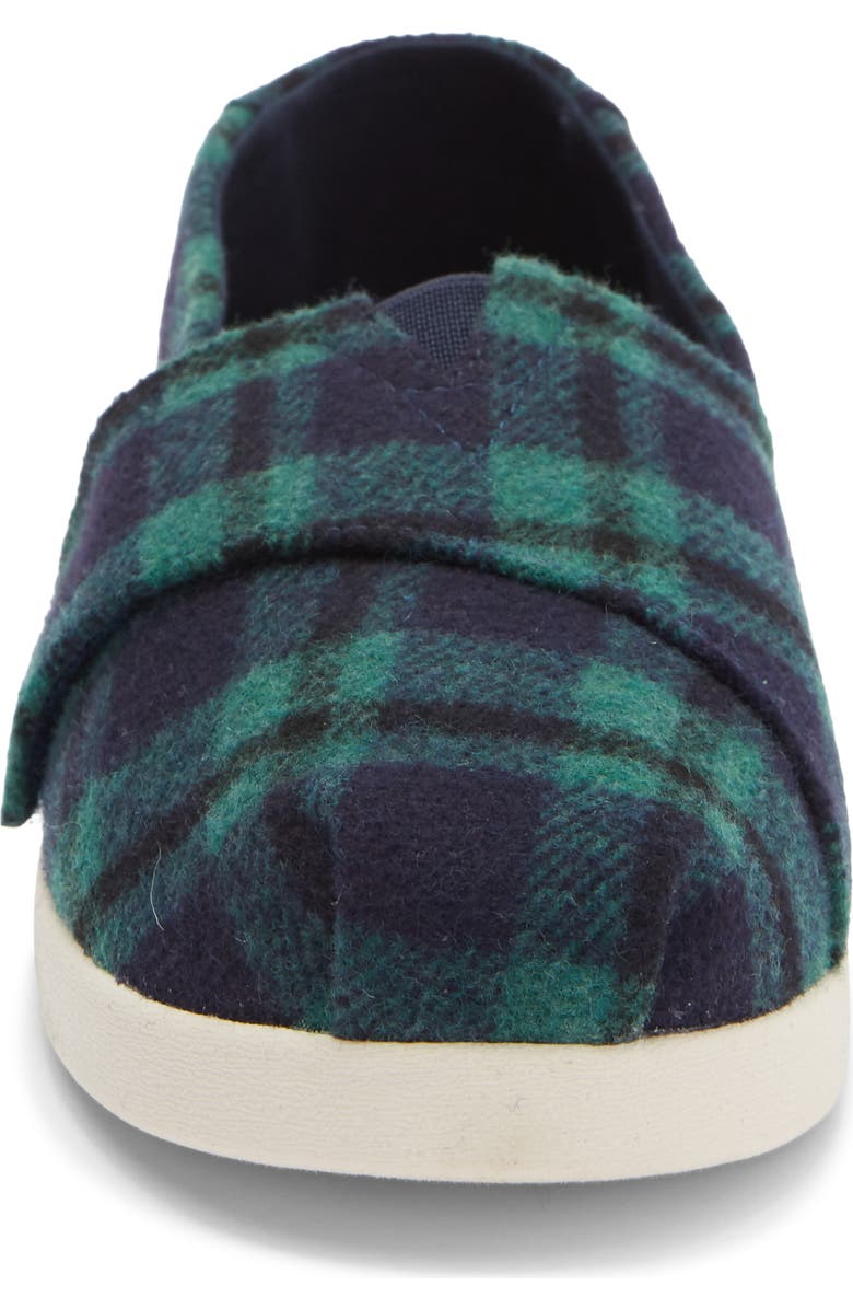 TOMS Kids' Alpargata Sneaker, Alternate, color, Navy Plaid
