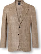 ZEGNA Prince of Wales Plaid Silk, Linen & Wool Sport Coat