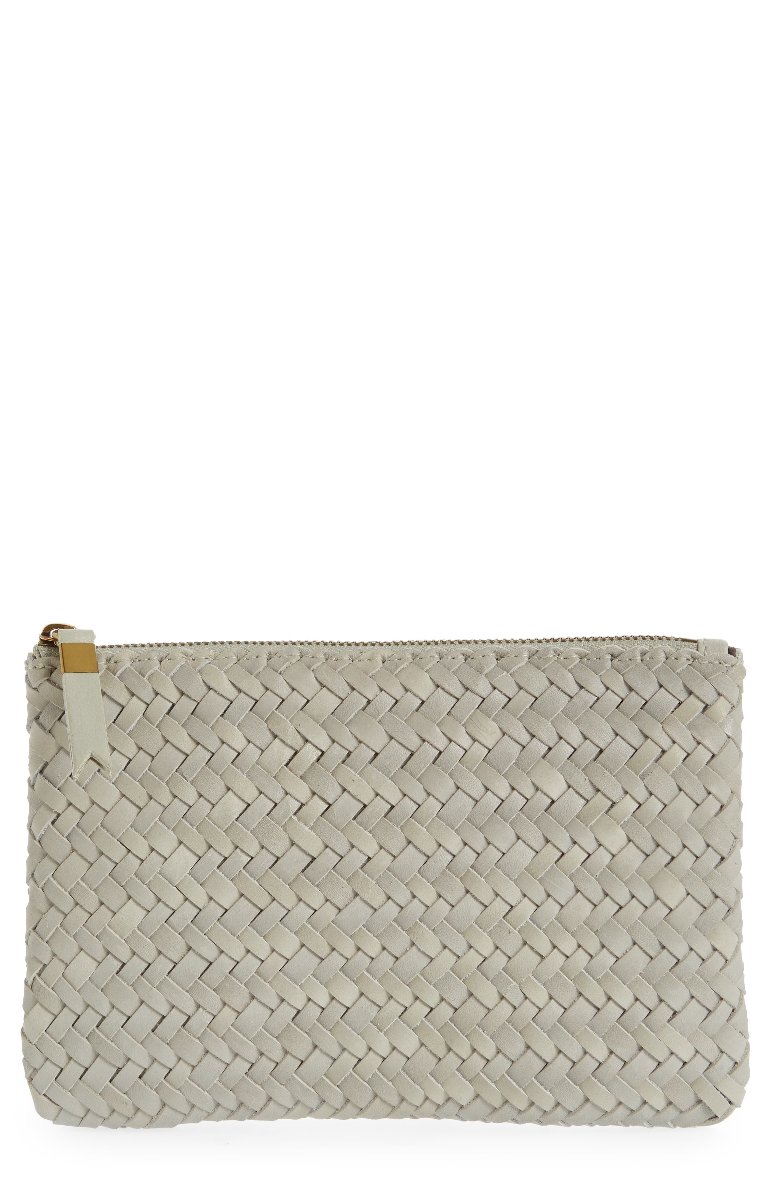 Madewell The Woven Leather Pouch Clutch, Main, color, 