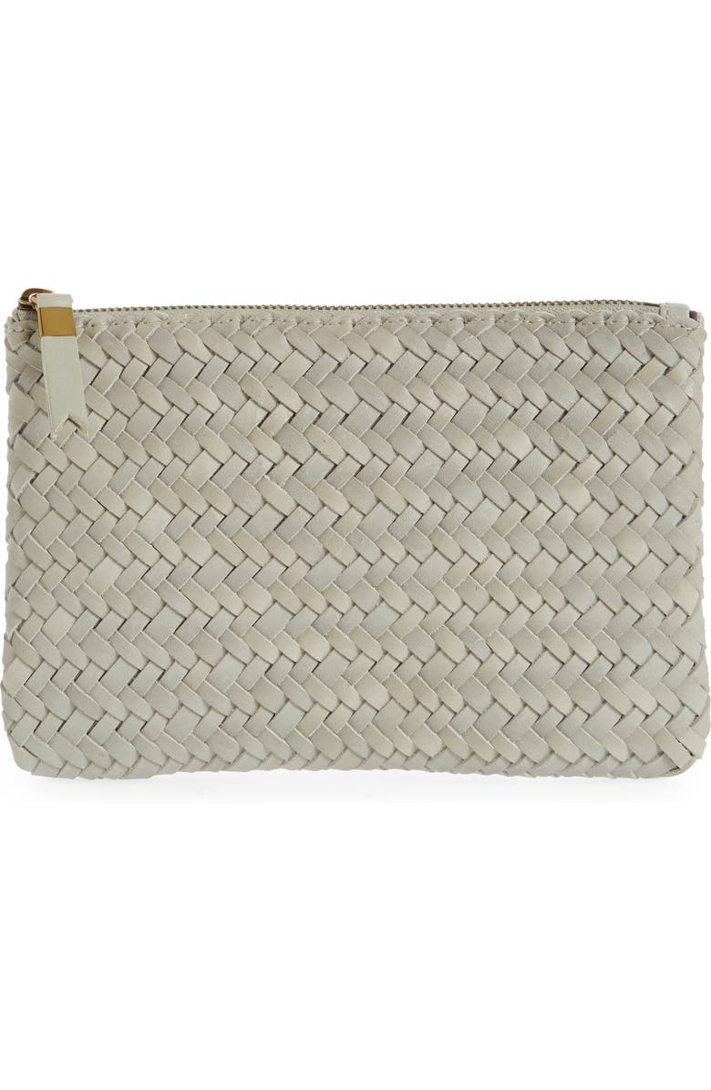 Madewell The Woven Leather Pouch Clutch, Main, color,