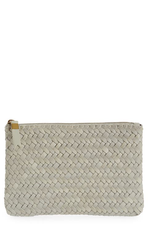 The Woven Leather Pouch Clutch