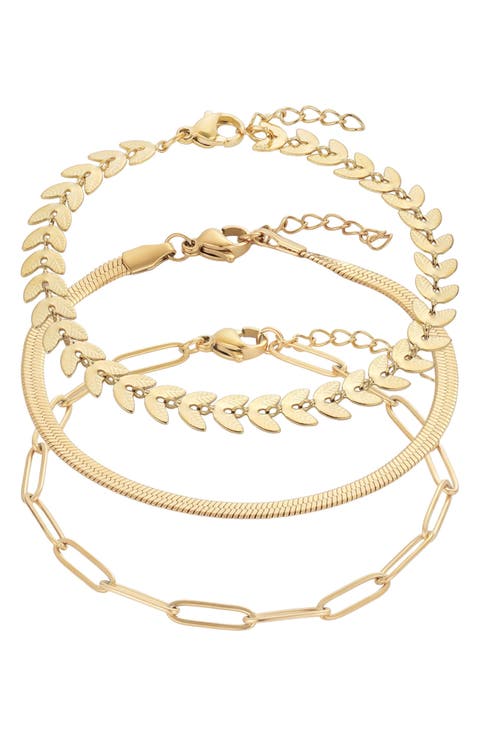 Set of 3 Assorted Chain Bracelets