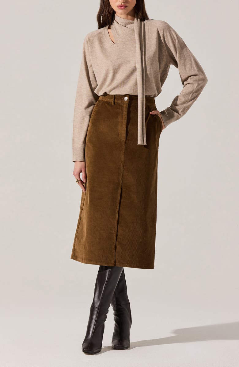 ASTR the Label Silvana Scarf Sweater, Alternate, color, Taupe