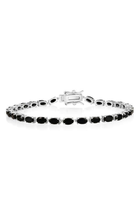 Sterling Silver Oval CZ Tennis Bracelet