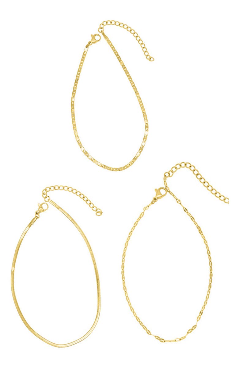Three-Piece Chain Anklet Set