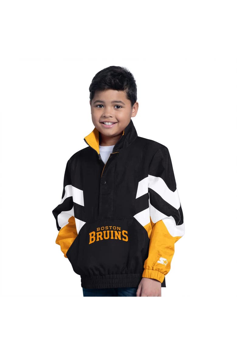 Youth Starter  Black Boston Bruins Prospect Half-Zip Pullover Top, Main, color, Black