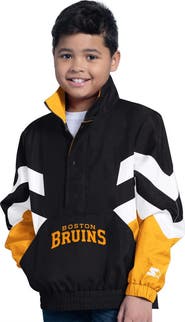 STARTER Youth Starter Black Boston Bruins Prospect Half-Zip Pullover Top
