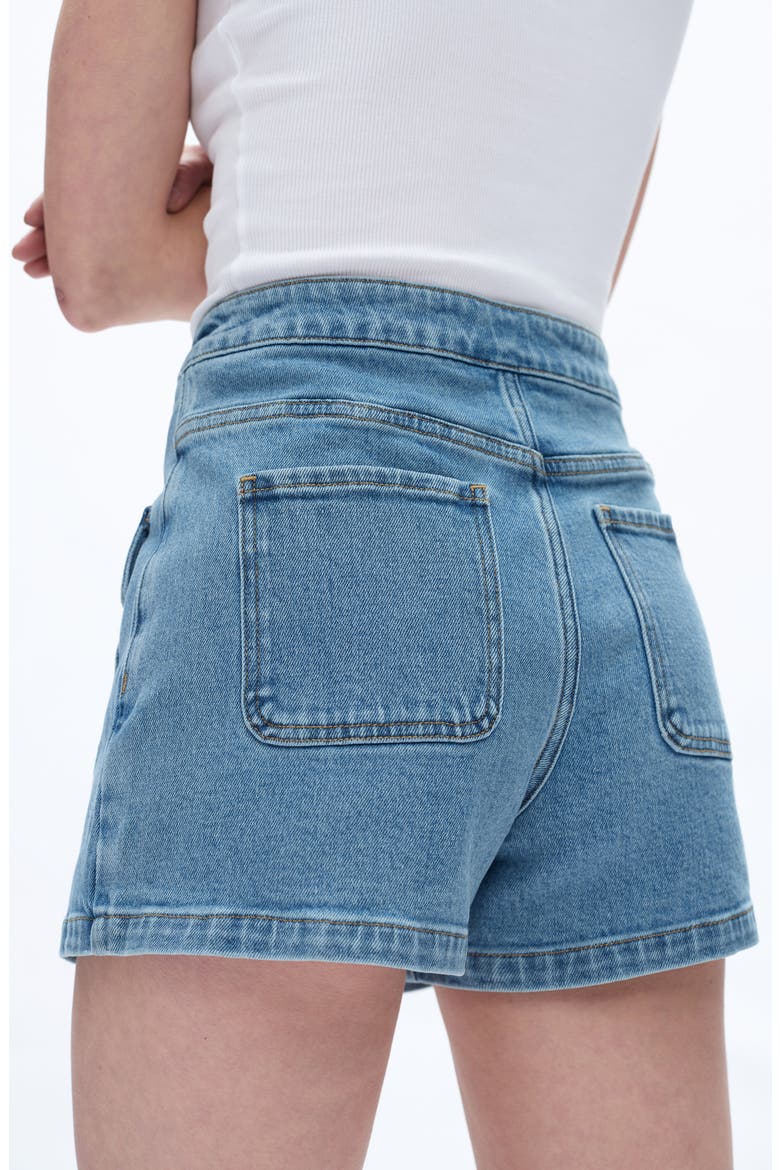 High Waist Culotte Denim Skort, Alternate, color, MEDIUM BLUE