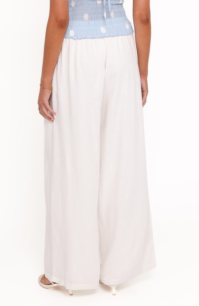 Petal & Pup Elowen High Rise Wide Leg Drawstring Pants, Alternate, color, White