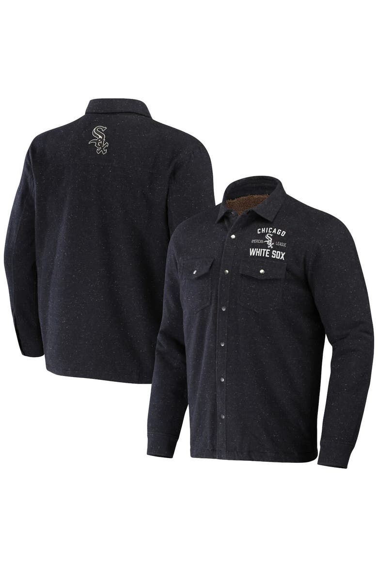Men's Darius Rucker Collection by Fanatics Black Chicago White Sox Ringstop Full-Snap Shacket, Main, color, Black