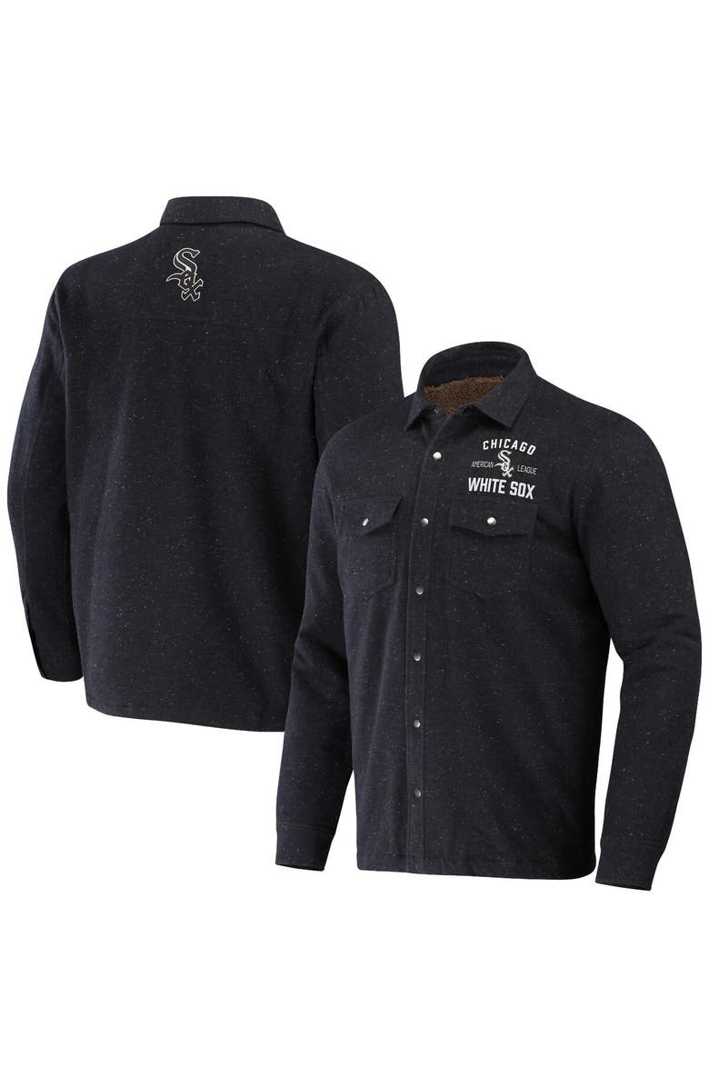 Darius Rucker Collection by Fanatics Men's Darius Rucker Collection by Fanatics Black Chicago White Sox Ringstop Full-Snap Shacket, Main, color, Black