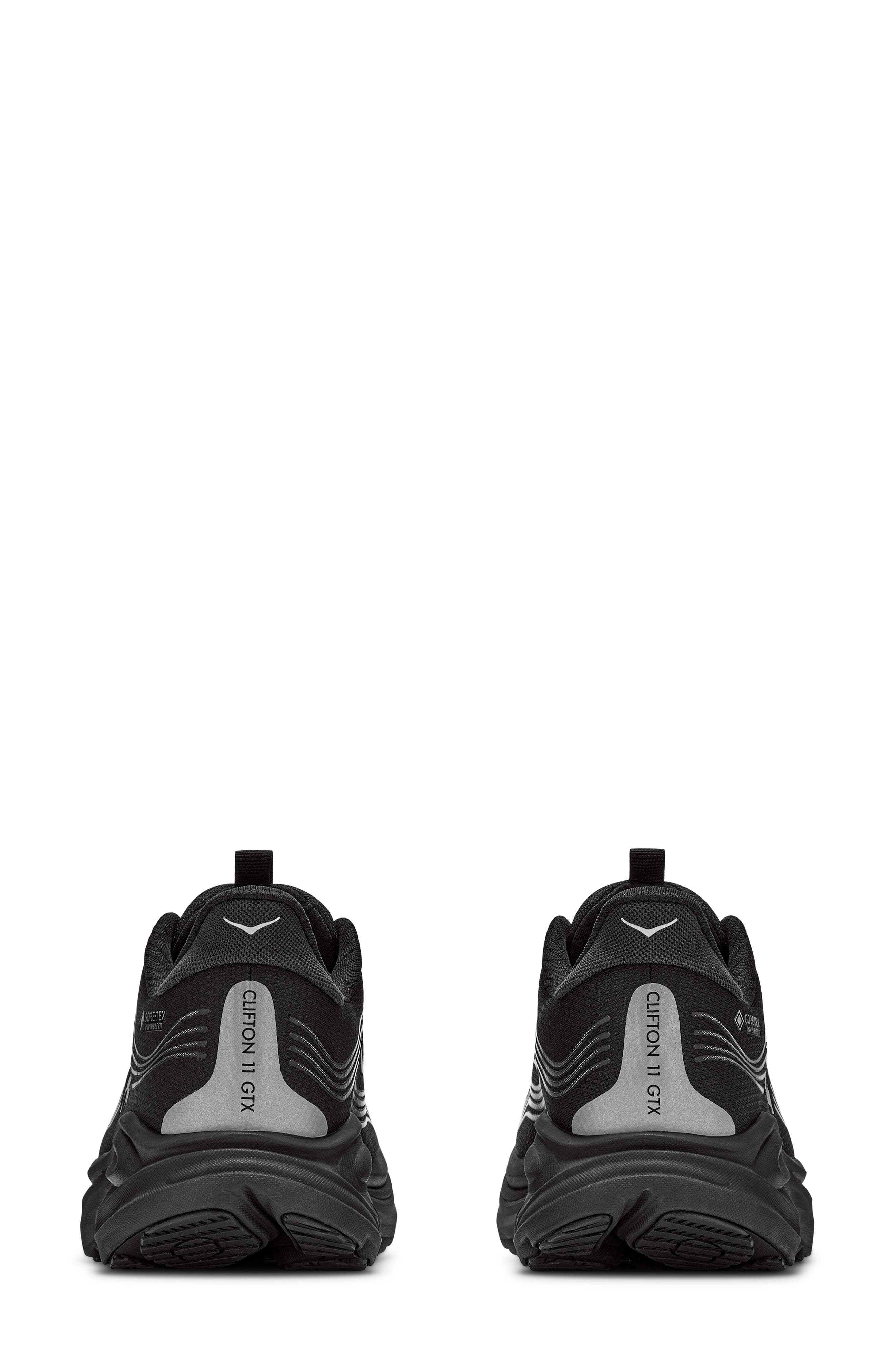 Clifton 11 GTX Waterproof Running Shoe, Alternate, color, BLACK / BLACK