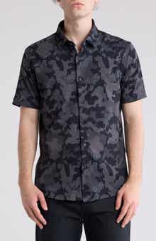 Stone Rose DRYTOUCH® Performance Camo Print Short Sleeve Button-Up Shirt