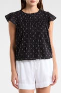 Melrose and Market Short Sleeve Dobby Woven Top