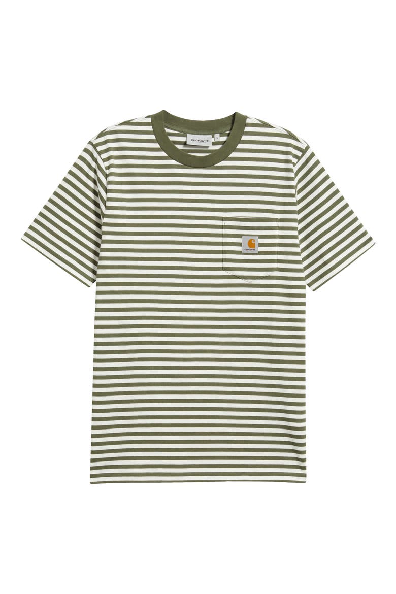 Ezra Stripe Pocket T-Shirt, Alternate, color, EZRA STRIPE, LEAF / WAX