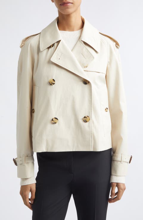 Haltye Cotton Gabardine Crop Trench Jacket