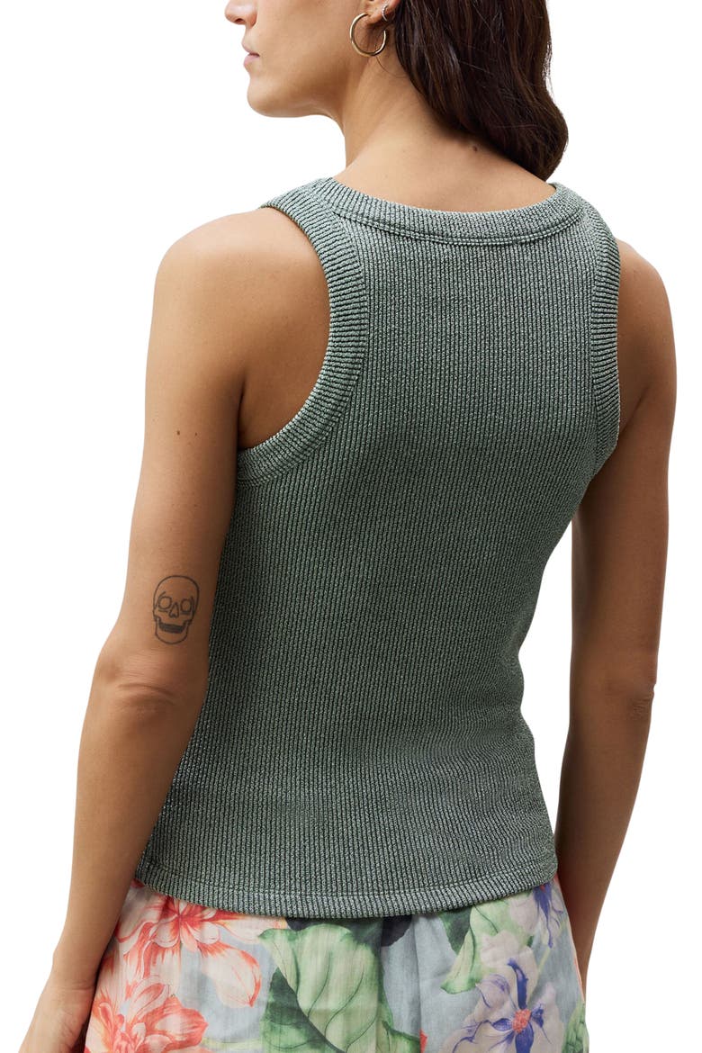Glitter Rib Tank, Alternate, color, GREEN