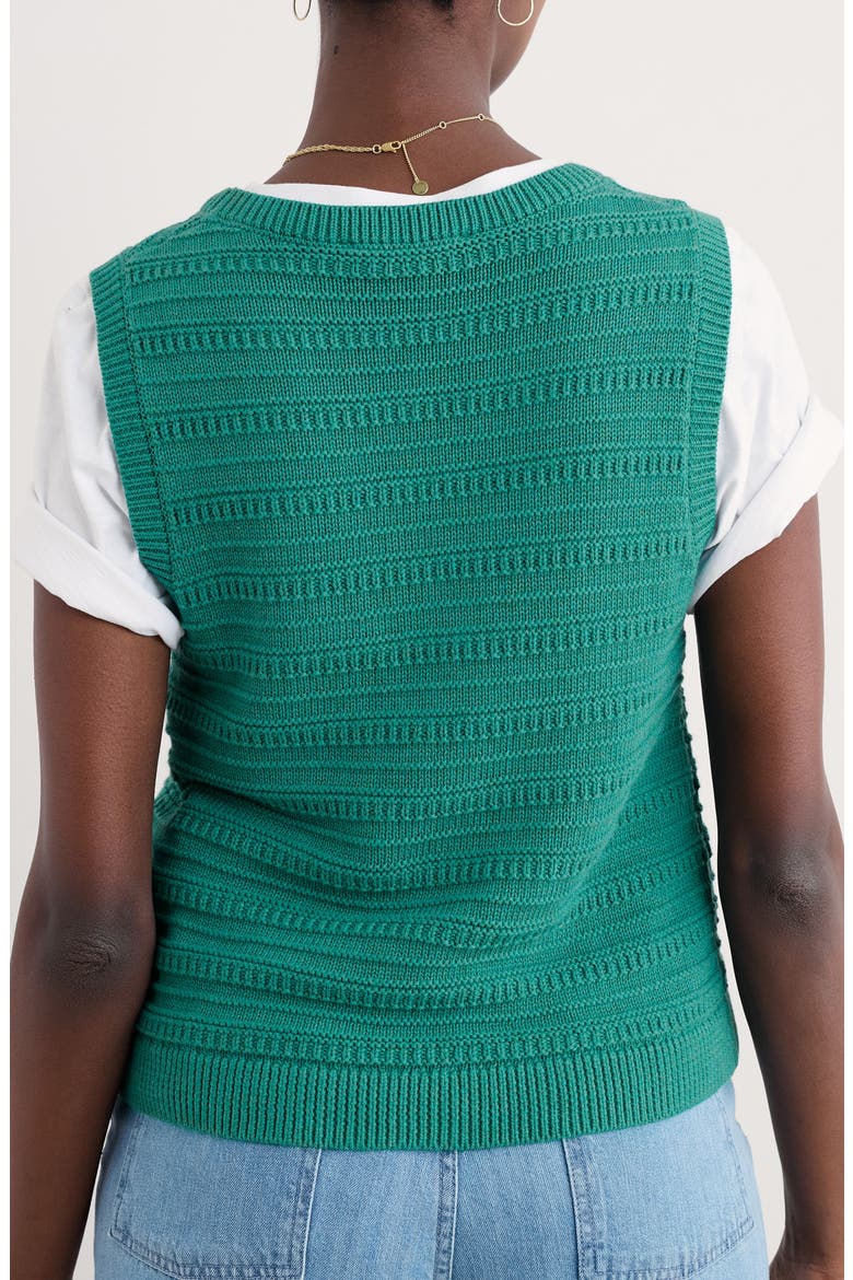 Tepel Organic Cotton Sweater Vest, Alternate, color, KNIT MELANGE TIDAL