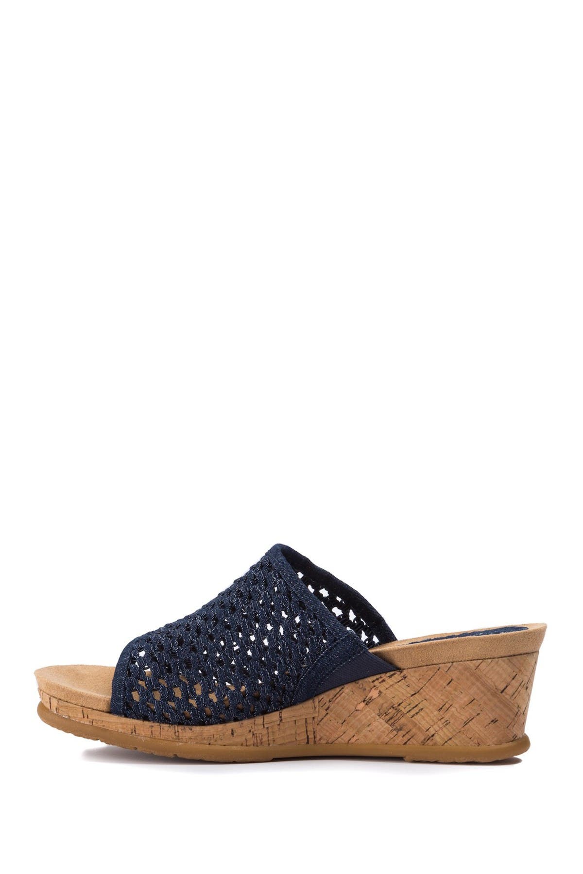 BARETRAPS Flossy Woven Wedge Sandal, Alternate, color, Dark Denim
