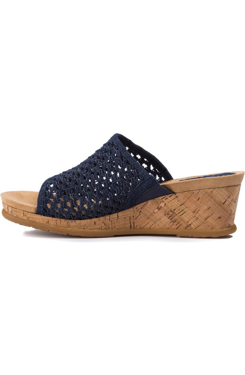 BARETRAPS Flossy Woven Wedge Sandal, Alternate, color, Dark Denim